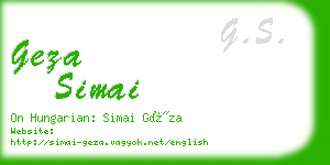 geza simai business card